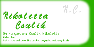 nikoletta csulik business card